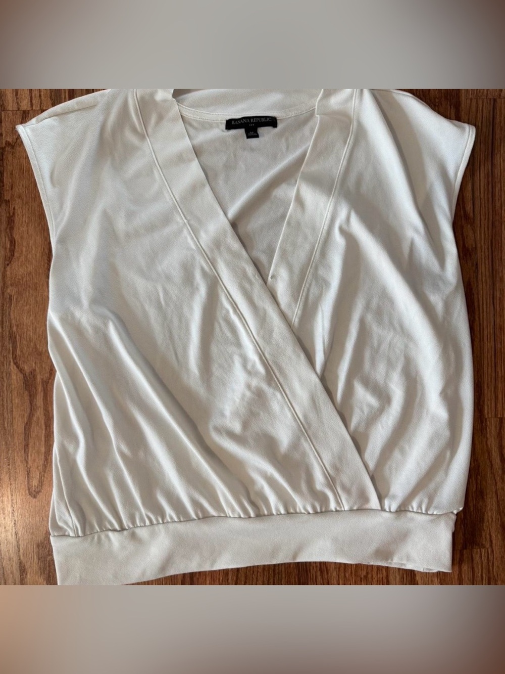 Banana Republic White Wrap-Front Chemise Top